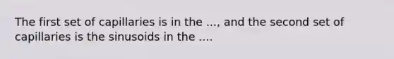 The first set of capillaries is in the ..., and the second set of capillaries is the sinusoids in the ....