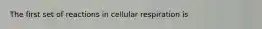 The first set of reactions in cellular respiration is