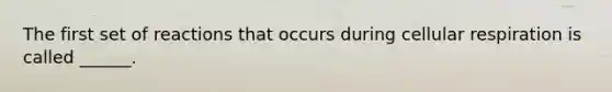 The first set of reactions that occurs during cellular respiration is called ______.