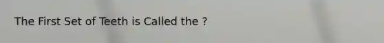 The First Set of Teeth is Called the ?