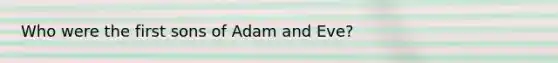 Who were the first sons of Adam and Eve?