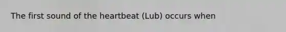 The first sound of the heartbeat (Lub) occurs when