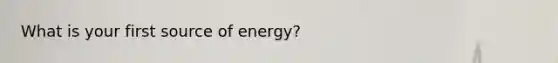 What is your first source of energy?