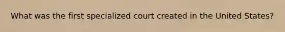 What was the first specialized court created in the United States?