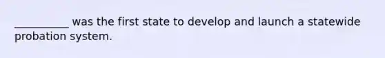 __________ was the first state to develop and launch a statewide probation system.