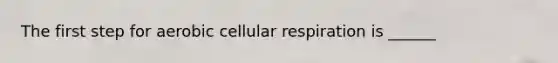 The first step for aerobic <a href='https://www.questionai.com/knowledge/k1IqNYBAJw-cellular-respiration' class='anchor-knowledge'>cellular respiration</a> is ______