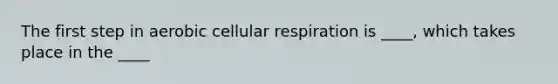 The first step in aerobic cellular respiration is ____, which takes place in the ____