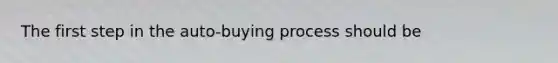 The first step in the auto-buying process should be