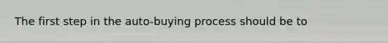 The first step in the auto-buying process should be to