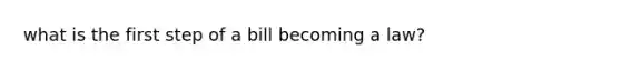 what is the first step of a bill becoming a law?