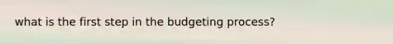 what is the first step in the budgeting process?