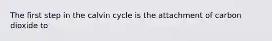 The first step in the calvin cycle is the attachment of carbon dioxide to