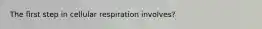 The first step in cellular respiration involves?