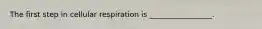 The first step in cellular respiration is _________________.