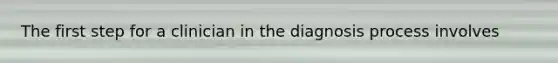 The first step for a clinician in the diagnosis process involves