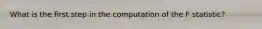 What is the first step in the computation of the F statistic?