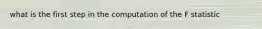 what is the first step in the computation of the F statistic