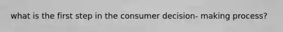 what is the first step in the consumer decision- making process?