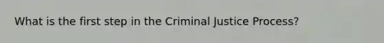 What is the first step in the Criminal Justice Process?