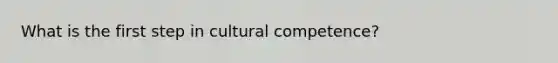 What is the first step in cultural competence?