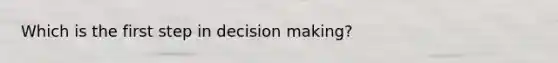 Which is the first step in decision making?