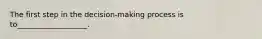 The first step in the decision-making process is to___________________.