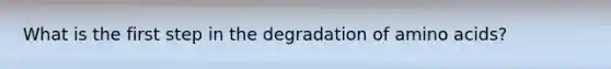 What is the first step in the degradation of amino acids?