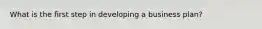 What is the first step in developing a business plan?