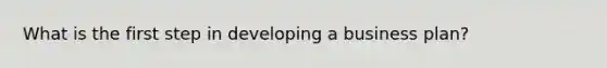 What is the first step in developing a business plan?