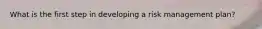 What is the first step in developing a risk management plan?