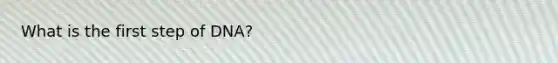 What is the first step of DNA?