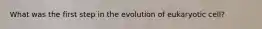 What was the first step in the evolution of eukaryotic cell?