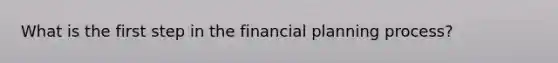 What is the first step in the financial planning process?