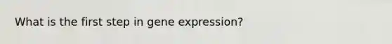 What is the first step in gene expression?