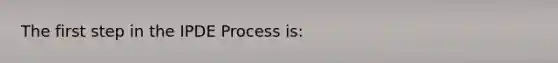 The first step in the IPDE Process is: