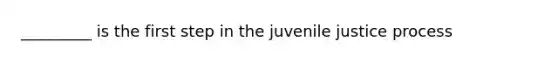 _________ is the first step in the juvenile justice process