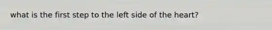 what is the first step to the left side of <a href='https://www.questionai.com/knowledge/kya8ocqc6o-the-heart' class='anchor-knowledge'>the heart</a>?