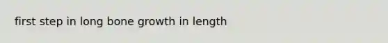 first step in long <a href='https://www.questionai.com/knowledge/ki4t7AlC39-bone-growth' class='anchor-knowledge'>bone growth</a> in length