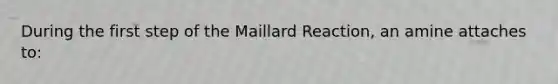 During the first step of the Maillard Reaction, an amine attaches to: