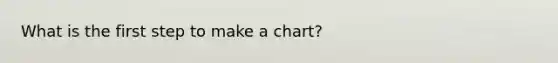 What is the first step to make a chart?