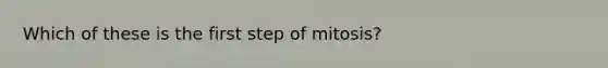 Which of these is the first step of mitosis?