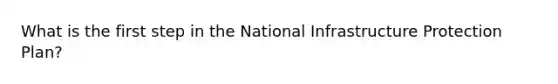 What is the first step in the National Infrastructure Protection Plan?