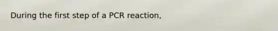 During the first step of a PCR reaction,