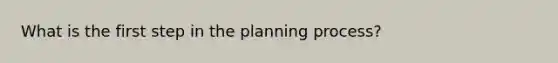 What is the first step in the planning process?