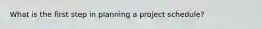 What is the first step in planning a project schedule?