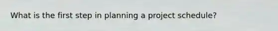 What is the first step in planning a project schedule?