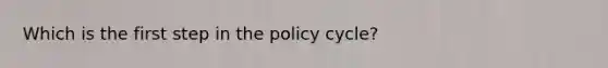 Which is the first step in the policy cycle?