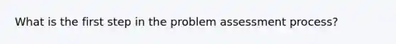 What is the first step in the problem assessment process?