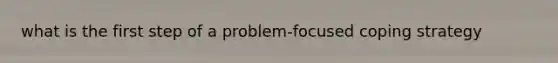 what is the first step of a problem-focused coping strategy