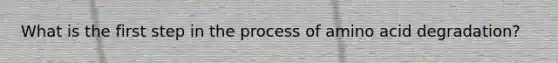 What is the first step in the process of amino acid degradation?